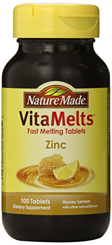 Nature Made Vitamelts Zinc Tablets, Honey Lemon, 100 Count