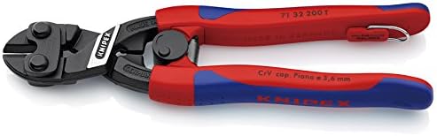KNIPEX Cobolt Compact Bolt Cutter in Blister with Slim Multi-Component Grips, with Integrated Tether Attachment, 71 32 200 T BK