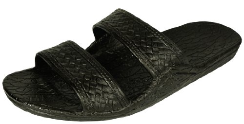 Pali Hawaii Adult Classic Jandals Sandals (Black, 9 B(M) US)