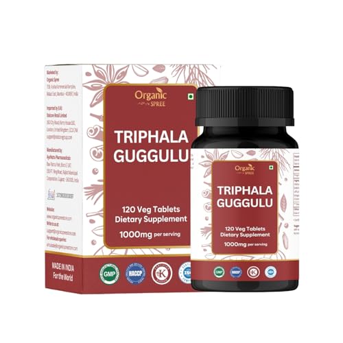 ORGANIC SPREE Triphala Guggulu 120 Tablets - Supports Gut Health and Digestive Support* - Ayurvedic Formulation - Certified and Vegetarian (1)