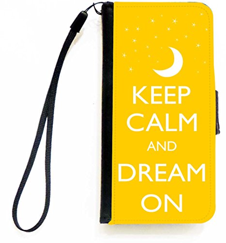 Rikki Knight Keep Calm and Dream On - Yellow Color Flip Wallet iPhoneCase with…