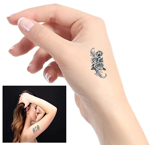 60 sheets temporary tattoo fake tattoos waterproof and long lasting, butterfly rose moon sugar skull mix and match style small arm thigh children\'s tattoos, suitable for children girls adult men and women
