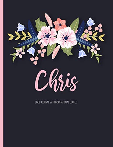 D.O.W.N.L.O.A.D Chris: Personalized Floral XL Journal with Purple Lettering, Girl Names/Initials 8.5x11, Journal Not [T.X.T]