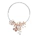 Floral Mother of Pearl & Cultured Freshwater Pink Pearl Cluster Choker Wrap Necklace