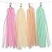 Ling's moment 20 PCS Tissue Paper Tassels, Tassel Garland for Wedding, Baby Shower and Party Decorations, DIY Kits - (Baby Pink + Ivory + Honey Peach + Mint)