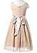 Bow Dream Flower Girl Dress Junior Bridesmaids V-Neckline Chiffon Champagne 8
