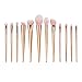 ABC 12PCS Make Up Foundation Eyebrow Eyeliner Blush Cosmetic Concealer Brushes (Rose Gold)