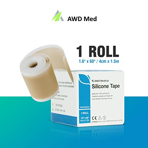 AWD Medical Grade Soft Silicone Gel Tape for Scar Removal (1.6” x 60