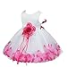 TIAOBU Baby Girls Flower Petals Tulle Formal Bridesmaid Wedding Party Dress Hot Pink 3-6 Months