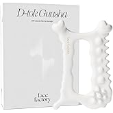 Slow Recipe Face Factory Ceramic Gua Sha Tool- Face & Body Massager – 100% Natural White Clay, Triple-Fired Ceramic Tool for Lymphatic Drainage, Includes Storage Pouch & Guide (D-tok)