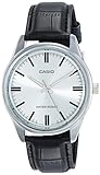 Casio MTP-V005L-7A Men's Black Leather Dress Watch SilverDial