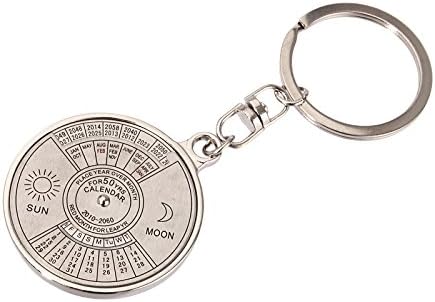 50 Years Perpetual Calendar Keyring Unique Compass Metal Keychain Gift Durable 1PC