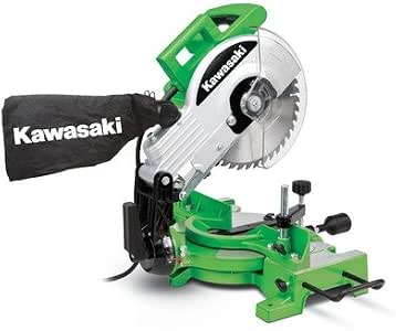 Kawasaki 841321 Green 10-Inch Miter Saw with Laser Guide - Power Miter
