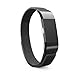 Teak - Fitbit Charge 2 Band - Silicone and Magnetic Loop Stainless Steel Replacement Wristband