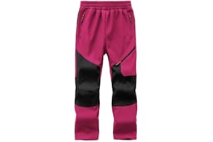 Dizoboee Kids Snow Pants Boys Waterproof Fleece Lined Warm Insulated Winter Outdoor Hiking Pants