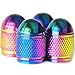 Dreamer Car 7140-N Metal Plated Bullet Shape Universal Tire Valve Stem Cap, Neon, Pack of 4