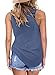 MIHOLL Women's Summer Sleeveless Soft Waffle Knit Shirts Twist Knot Casual Tank Tops (Medium, Blue)