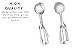 Internet’s Best 18/8 Stainless Steel Ice Cream Cookie Dough Scooper | Set of 4 | Melon Baller | Professional Small Medium Large Scoop | Trigger Release