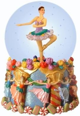 Nutcracker Ballet GiftsSnow Globe Christmas, Musical Globes with Spinning White Ballerina, Music by Tchaikovsky Waltz of The Flowers Ornament, Holiday Home Decor Nutcracker Gifts, 6”x 5
