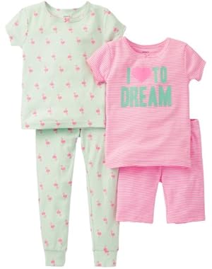 Baby Girls' 4 Piece Striped Cotton Set (Baby)