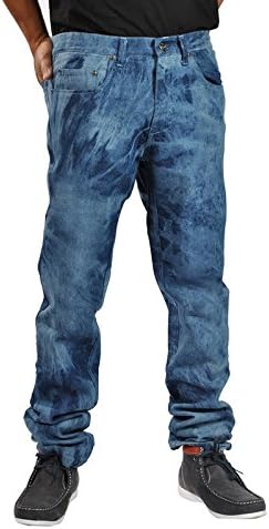 Dirty Robbers Men's Blue Acid Wash Denim Pants (32)