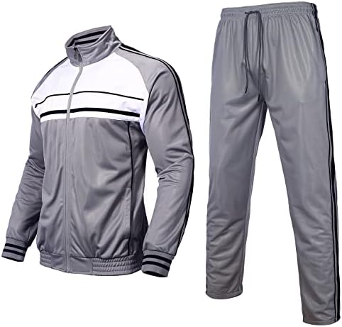 Men Classic Full Zip Track Jacket and Jogging Track Pant Active