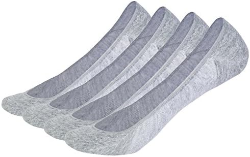 Colrovie Womens Casual No Show Socks Loafers Non Slip Boat Liners Invisible Sock Pack of 4 Color Grey Size M