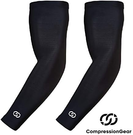 CompressionGear Arm Sleeves for Men and Women - Cooling Compression and Support Garment for Circulation and Muscle Recovery - Perfect Sun Protection for Sports, Workout, and Outdoor Activity