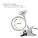 LEPOWER LED Clip On Light, 360° Angle Changeable Gooseneck Reading Light, Brightness Changeable Clip Lamp, Perfect Desk Lamp for Reading, Studying, Working(Metal)-No AC Adapter
