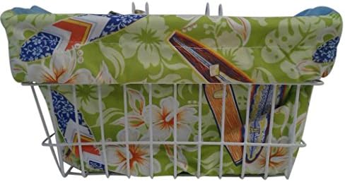 Bike Basket Liner -Mavericks Lime Green Rectangular