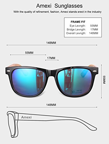 MIAROZ Polarisierte Sonnenbrille/Holz sonnenbrille Herren und Damen/Polarisierte Gläser mit UV400100% Anti-UV-Schutz – Bild 3