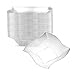 WAVEWARE CLEAR PLASTIC PARTY DISPOSABLE BOWLS | 5 Ounce Hard Square Wedding Plastic Bowls, 40 Pack | Elegant Fancy Heavy Duty Party Supplies Dessert Plates for Holidays & Occasions
