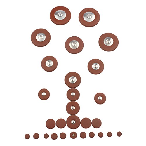 Yuuups 28pcs/set Leather Pads Replacement For Soprano Saxophone Parts Accessories