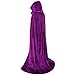 OurLore Unisex Full Length Hooded Robe Cloak Long Velvet Cape Cosplay Costume 59 inch(Purple)