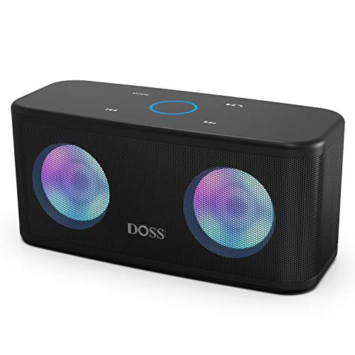 DOSS Bluetooth Enceinte,Haute Parleur sans Fil,Commande Tactile,Son HD et Basses Puissantes,Mains Libres,20 Heures Playtime,Enceintes pour Phone,Tablette et TV,Noir