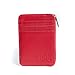 ID STRONGHOLD RFID Front Pocket Wallet Mini Minimalist Wallet Slim Wallet Genuine Leather with Zipper , Red , Small