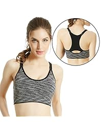 aimilian Sujetador deportivo ajustable sin costuras para dama