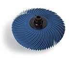 JoolTool 3M Scotch-Brite Blue Radial Bristle Brush Assembled with Plastic Tapered Mandrel Hub, 4 Ply, 3