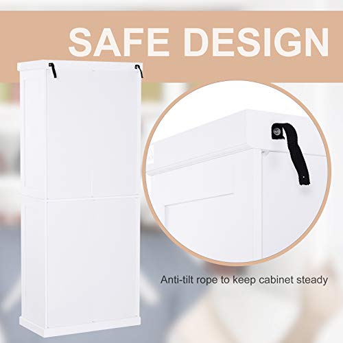 image for HOMCOM Traditional Farmhouse Freestanding Cupboard Kitchen Pantry with