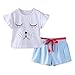 Mud Kingdom Cute Little Girl Outfits Summer Eyes Closed Puppy Size 7/8 White