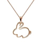 TIKIVILLE 925 Sterling Silver Bunny Pendant Necklace 1 by 1 Inch