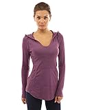 PattyBoutik Women's Hoodie Curve Hem Tunic Top (Heather Purple S)