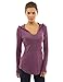 PattyBoutik Women's Hoodie Curve Hem Tunic Top (Heather Purple S)