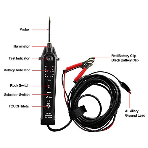 ALLOSUN Electric Circuit Tester Multi-Function Automotive Tester Auto Electrical System Diagnosis Test (EM287)