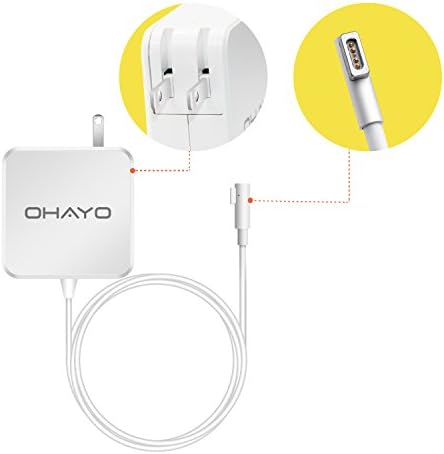 Macbook Pro Charger, OHAYO Replacement Macbook Charger 60w Magsafe (L-Tip) AC Power Adapter Charger for Apple Macbook Pro 13.3"