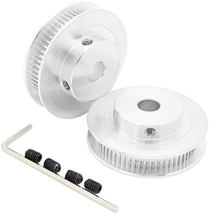 TriGorilla 2PCS Aluminum GT2 60T Pulley 5mm Bore 6mm Belt for 3D Printer