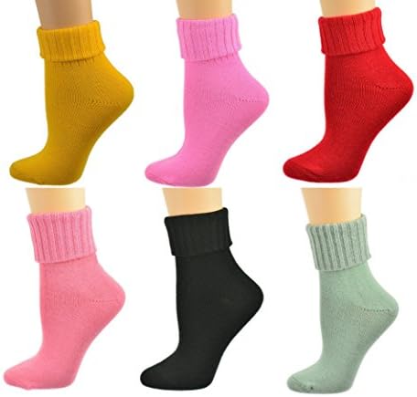Sierra Socks Women's Solid Acrylic Soft Treated Crew or Triple Cuff Socks 2253
