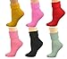 Sierra Socks Women's Solid Acrylic Soft Treated Crew or Triple Cuff Socks 2253