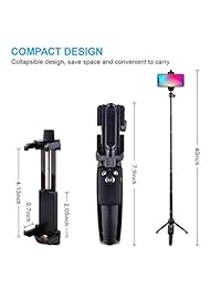 Selfie Stick Trípode Bluetooth, LATZZZ 40 pulgadas extensible teléfono trípode monopié con disparador remoto inalámbrico y trípode soporte compatible iPhone X 8 8P 7 7P 6 6P Galaxy Note 8 S9+ S9, más