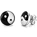 Stainless Steel Earth & Heaven Mens Stud Earrings